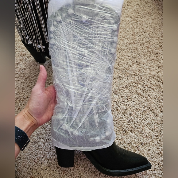 NWT Dolls Kill Sugar Thrillz Present Perfect Cowboy Boots- 7 - Picture 8 of 13